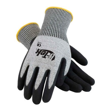 Pip PIP G-Tek CR Nitrile Grip Gloves W/ Salt/Pepper HPPE/Glass Liner, Black Palm, L, 1 DZ 16-350/L